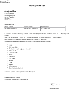 cjenik / price list