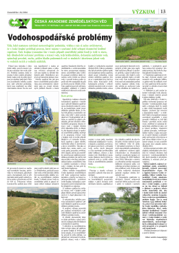 Vodohospodářské problémy - Česká akademie zemědělských věd