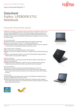 Datasheet Fujitsu LIFEBOOK E752 Notebook