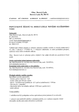 Popt&aacute;vkov&eacute; ř&iacute;zen&iacute; na dodavatele nov&eacute;ho služebn&iacute;ho vozu