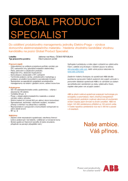 ABB s.r.o. / Global product specialist