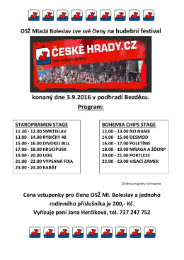 hudební festival ČESKÉ HRADY.CZ