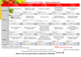 Restaurace VÚ 4215 Tábor - Týdenní jídelníček