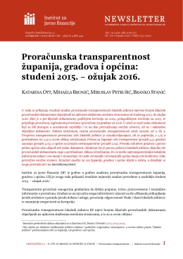 Proračunska transparentnost županija, gradova i općina: studeni