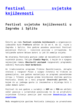 Festival svjetske književnosti u Zagrebu i Splitu