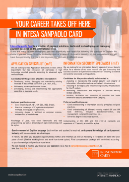 your career takes off here in intesa sanpaolo card your career