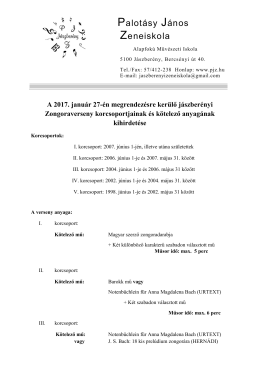 Zongoraverseny -kötelelző művek 2017.01.27