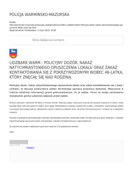 policja warmińsko-mazurska lidzbark warm.: policyjny dozór, nakaz