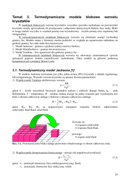 Temat 3. Termodynamiczne modele blokowe wzrostu kryształów ( )