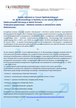 Pobierz dokument pdf - I Liceum Ogólnokształcące w Świdniku