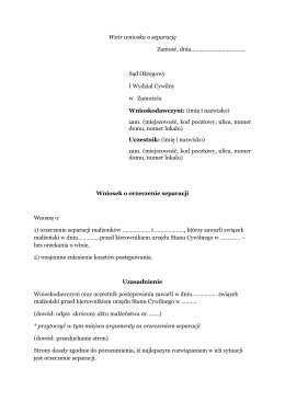 Wniosek o separację (Plik pdf, 28.35 KB)