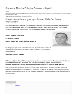 Generuj PDF - Komenda Miejska Policji w Piekarach Śląskich