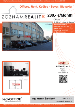 230,- €/Month - Real Estate Slovakia