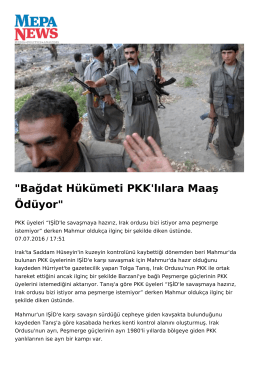 Bağdat Hükümeti PKK`lılara Maaş Ödüyor