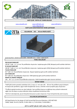 ZETA Hafif Çelik Yapılar / Teknik Şartname