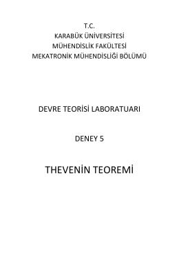 thevenin teoremi - Mühendislik Fakültesi