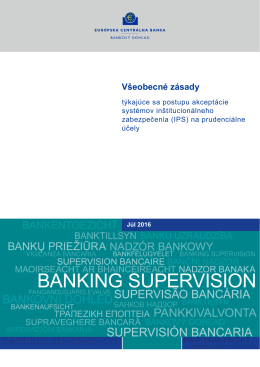 na prudenciálne účely - Banking Supervision