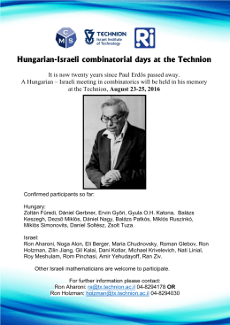 Hungarian-Israeli combinatorial days at the Technion
