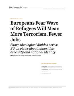Europeans Fear Wave of Refugees Will Mean More Terrorism