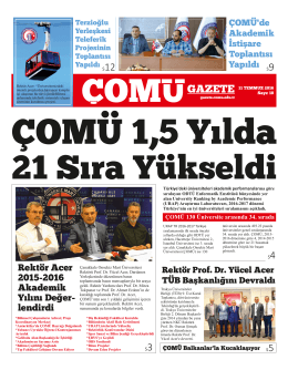İndir - ÇOMÜ Gazete - Çanakkale Onsekiz Mart Üniversitesi