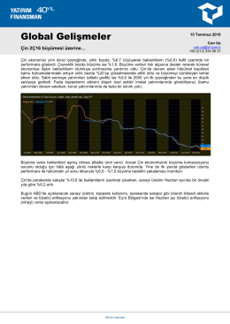 Global Gelişmeler - Yatırım Finansman