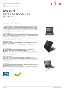 Datasheet Fujitsu LIFEBOOK S752 Notebook