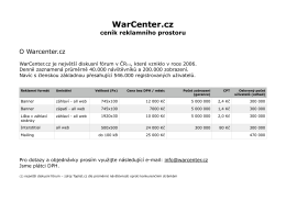 WarCenter.cz Sociodemografie návštěvníků