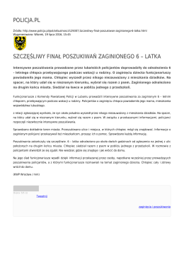 policja.pl szczęśliwy finał poszukiwań zaginionego 6 – latka