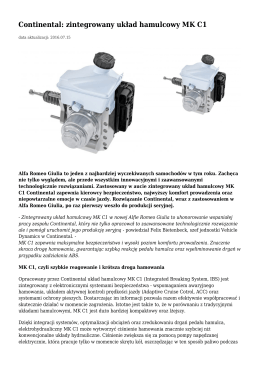 Continental: zintegrowany układ hamulcowy MK C1