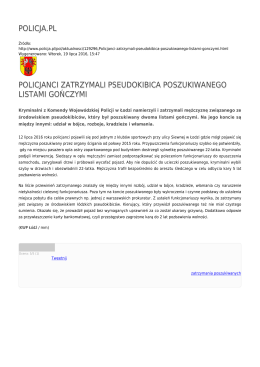 policja.pl policjanci zatrzymali pseudokibica poszukiwanego listami