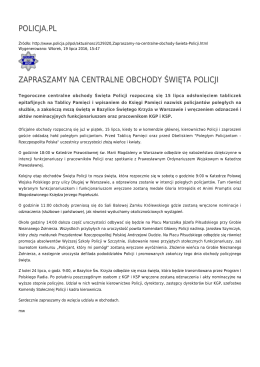 policja.pl zapraszamy na centralne obchody święta policji