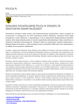 policja.pl działania dolnośląskiej policji w związku ze światowymi