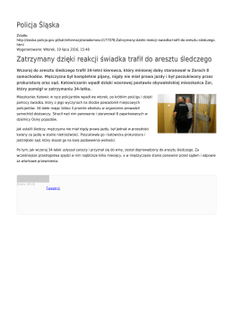 Policja Śląska Zatrzymany dzięki reakcji świadka trafił do aresztu