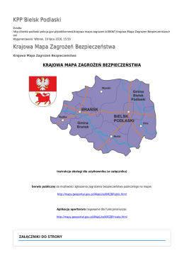 KPP Bielsk Podlaski Krajowa Mapa Zagrożeń Bezpieczeństwa