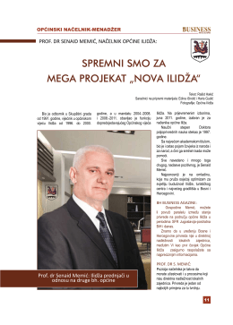 intervju prof.dr. senaid memić, načelnik općine ilidža