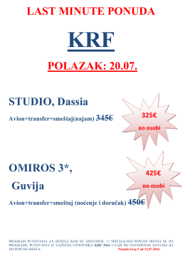 specijalna ponuda za krf polazak 20.jul