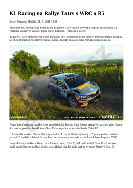 KL Racing na Rallye Tatry s WRC a R5