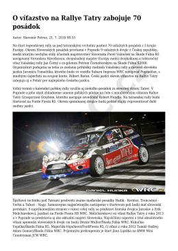 O víťazstvo na Rallye Tatry zabojuje 70 posádok