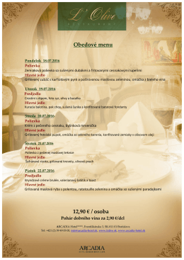 denného menu - L`Olive Restaurant