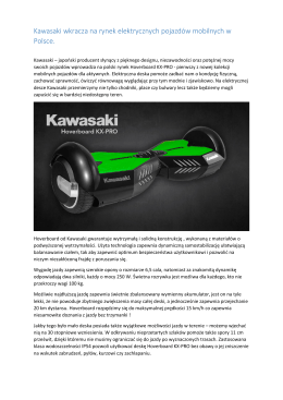 Kawasaki wkracza na rynek elektrycznych pojazdów mobilnych w