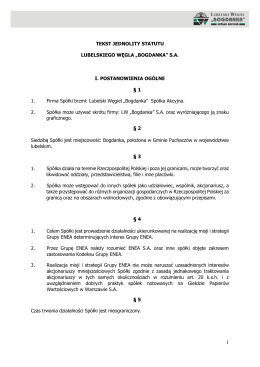 Tekst jednolity Statutu LW Bogdanka SA
