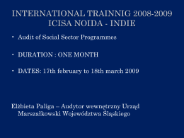 international trainnig 2008-2009 icisa noida - indie