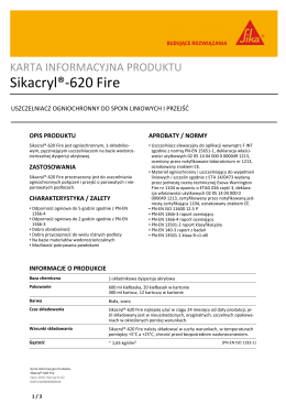 Sikacryl®-620 Fire - Sika Poland Sp. z oo