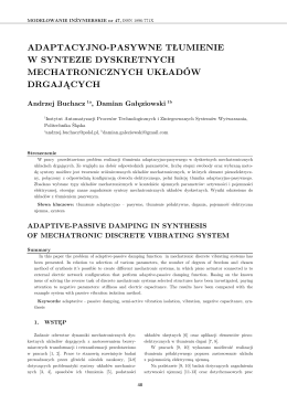 adaptacyjno-pasywne tłumienie w syntezie dyskretnych