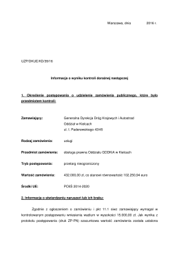 Obsługa Prawna Oddziału GDDKiA w Kielcach, zamówienie nr 22