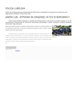 policja lubelska janów lub.: wypadek na krajowej 19