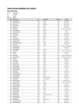 Lista Startowa - Triathlon Gdansk