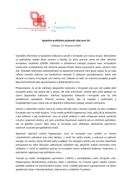Společné prohlášení předsedů vlád zemí V4 Varšava, 21. července