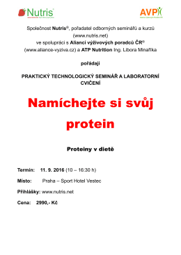 Namíchej si svůj protein Praha- Sport Hotel Vestec