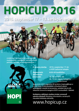 HOPICUP 2016 2016. szeptember 17 – 13. kerékpárverseny